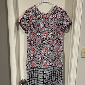 Cynthia Rowley colorful paisley short sleeve shift or shirt dress size 6